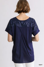 Load image into Gallery viewer, Sequin Short Sleeve Blouse
