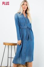 Load image into Gallery viewer, Denim Shirt Dress (2 Color Options)
