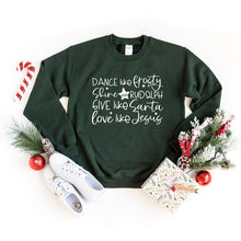 Load image into Gallery viewer, *INCLUDES EXTENDED SIZES* Give Like Santa, Love Like Jesus Graphic Sweatshirt
