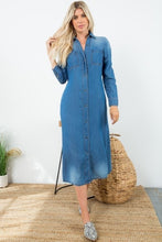Load image into Gallery viewer, Denim Shirt Dress (2 Color Options)
