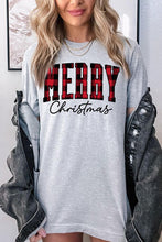 Load image into Gallery viewer, Plaid Merry Christmas Tee
