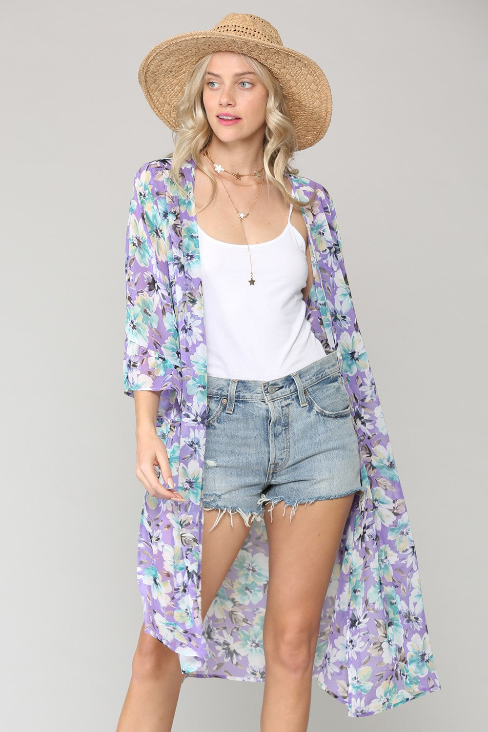 Sheer Floral Kimono *Only 1 Left!*