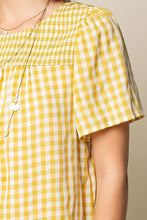Load image into Gallery viewer, Short Sleeve Gingham Top
