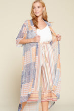 Load image into Gallery viewer, Quilt Pattern Mesh Maxi Kimono-cardigan
