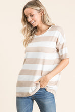 Load image into Gallery viewer, Bold Stripe Tee - Beige
