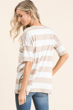 Load image into Gallery viewer, Bold Stripe Tee - Beige
