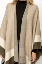 Load image into Gallery viewer, Color Block Sweater Wrap - Taupe Mix
