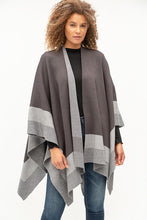 Load image into Gallery viewer, Color Block Sweater Wrap - Charcoal Mix

