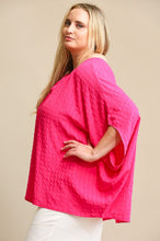 Load image into Gallery viewer, *EXTENDED SIZES* Magenta Textured Poncho Top
