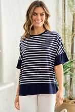 Load image into Gallery viewer, Striped Casual Tee (2 Color Options)

