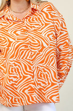 Load image into Gallery viewer, *EXTENDED SIZES* Oversized Zebra Print Button Up
