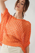 Load image into Gallery viewer, Orange Hollow Out Crochet Top
