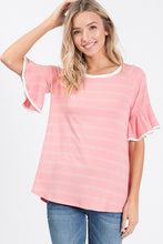 Load image into Gallery viewer, Coral Striped Top
