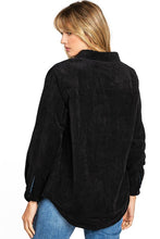 Load image into Gallery viewer, Reversible Plaid/Corduroy Shacket -Black
