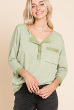 Load image into Gallery viewer, 3/4 Sleeve Henley with Pocket
